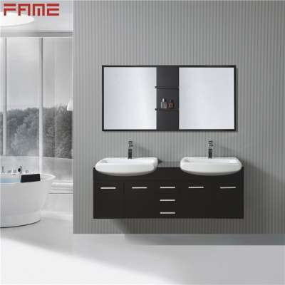 Hangzhou Fame Big Storage Modern European Double Sink Bathroom Vanity Cabinet Double Mirror