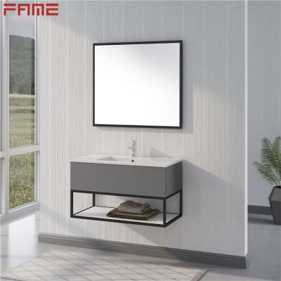 Hangzhou Fame Euro Floating Bathroom Vanity with Metal Framed Mirror