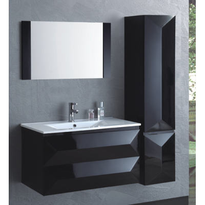 Fame MDF Painting Lacquer Modern Style Ceramic Resin Basin Side Cabinet Bathroom Design Cabinet with Mirror