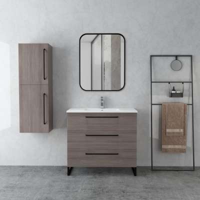 Hangzhou High Quality Modern Design Floor Standing Cheap Bathroom Cabinet Vanity with Mirror