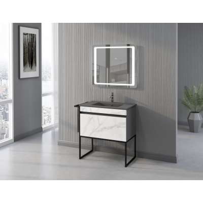 Hangzhou High Quality painting Bathroom Cabinet Vanities with painting steel shelf and legs